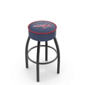 L8B1 - 4 Washington Capitals Cushion Seat with Black Wrinkle Base Swivel Bar Stool by Holland Bar Stool Company