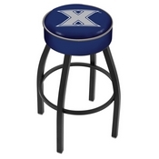 L8B1 - 4 Xavier Cushion Seat with Black Wrinkle Base Swivel Bar Stool by Holland Bar Stool Company