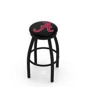 L8B2B - Black Wrinkle Alabama Swivel Bar Stool with Accent Ring by Holland Bar Stool Company ("A"Logo), L8B2BAL-A