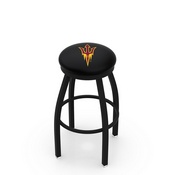 L8B2B - Black Wrinkle Arizona State Swivel Bar Stool with Accent Ring and Pitchfork Logo by Holland Bar Stool Company, L8B2BArizSt-F