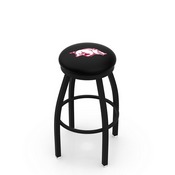 L8B2B - Black Wrinkle Arkansas Swivel Bar Stool with Accent Ring by Holland Bar Stool Company, L8B2BArknUn