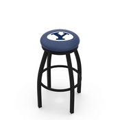 L8B2B - Black Wrinkle Brigham Young Swivel Bar Stool with Accent Ring by Holland Bar Stool Company, L8B2BBrigYn