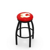 L8B2B - Black Wrinkle Calgary Flames Swivel Bar Stool with Accent Ring by Holland Bar Stool Company