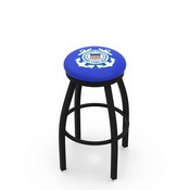 L8B2B - Black Wrinkle U.S. Coast Guard Swivel Bar Stool with Accent Ring by Holland Bar Stool Company
