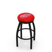 L8B2B - Black Wrinkle Detroit Red Wings Swivel Bar Stool with Accent Ring by Holland Bar Stool Company
