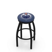 L8B2B - Black Wrinkle Edmonton Oilers Swivel Bar Stool with Accent Ring by Holland Bar Stool Company