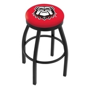 L8B2B - Black Wrinkle Georgia Bulldog Swivel Bar Stool with Accent Ring by Holland Bar Stool Company