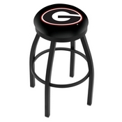 L8B2B - Black Wrinkle Georgia G Swivel Bar Stool with Accent Ring by Holland Bar Stool Company