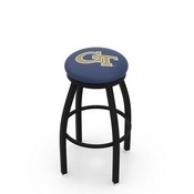 L8B2B - Black Wrinkle Georgia Tech Swivel Bar Stool with Accent Ring by Holland Bar Stool Company