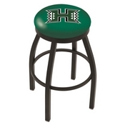 L8B2B - Black Wrinkle Hawaii Swivel Bar Stool with Accent Ring by Holland Bar Stool Company