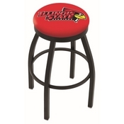 L8B2B - Black Wrinkle Illinois State Swivel Bar Stool with Accent Ring by Holland Bar Stool Company