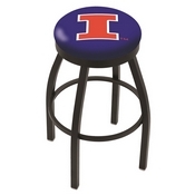 L8B2B - Black Wrinkle Illinois Swivel Bar Stool with Accent Ring by Holland Bar Stool Company