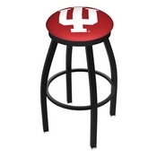 L8B2B - Black Wrinkle Indiana Swivel Bar Stool with Accent Ring by Holland Bar Stool Company