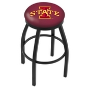L8B2B - Black Wrinkle Iowa State Swivel Bar Stool with Accent Ring by Holland Bar Stool Company