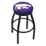 L8B2B - Black Wrinkle Kansas State Swivel Bar Stool with Accent Ring by Holland Bar Stool Company