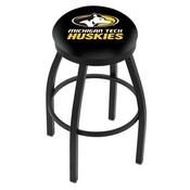 L8B2B - Black Wrinkle Michigan Tech Swivel Bar Stool with Accent Ring by Holland Bar Stool Company