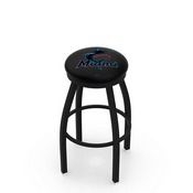 L8B2B Miami Marlins Swivel Stool with Black Wrinkle Finish by HBS, AGS-L8B2B25MLBMia