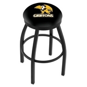 L8B2B - Black Wrinkle Missouri Western State Swivel Bar Stool with Accent Ring by Holland Bar Stool Company