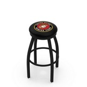 L8B2B - Black Wrinkle U.S. Marines Swivel Bar Stool with Accent Ring by Holland Bar Stool Company