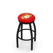 L8B2B Marine Corps (Red/Yellow) Swivel Stool with Black Wrinkle Finish by Holland Bar Stool Company, AGS-L8B2B25MarineRY