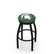 L8B2B - Black Wrinkle Michigan State Swivel Bar Stool with Accent Ring by Holland Bar Stool Company