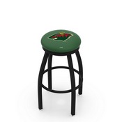 L8B2B - Black Wrinkle Minnesota Wild Swivel Bar Stool with Accent Ring by Holland Bar Stool Company