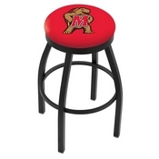 L8B2B - Black Wrinkle Maryland Swivel Bar Stool with Accent Ring by Holland Bar Stool Company