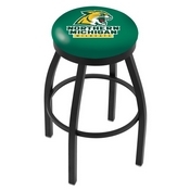 L8B2B - Black Wrinkle Northern Michigan Swivel Bar Stool with Accent Ring by Holland Bar Stool Company