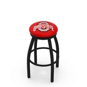 L8B2B - Black Wrinkle Ohio State Swivel Bar Stool with Accent Ring by Holland Bar Stool Company, L8B2BOhioSt