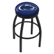L8B2B - Black Wrinkle Penn State Swivel Bar Stool with Accent Ring by Holland Bar Stool Company