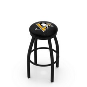 L8B2B - Black Wrinkle Pittsburgh Penguins Swivel Bar Stool with Accent Ring by Holland Bar Stool Company