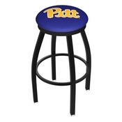 L8B2B - Black Wrinkle Pitt Swivel Bar Stool with Accent Ring by Holland Bar Stool Company