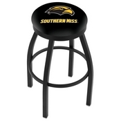 L8B2B - Black Wrinkle Southern Miss Swivel Bar Stool with Accent Ring by Holland Bar Stool Company