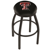 L8B2B - Black Wrinkle Texas Tech Swivel Bar Stool with Accent Ring by Holland Bar Stool Company