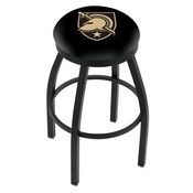 L8B2B - Black Wrinkle US Military Academy (ARMY) Swivel Bar Stool with Accent Ring by Holland Bar Stool Company