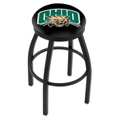 L8B2B - Black Wrinkle Ohio University Swivel Bar Stool with Accent Ring by Holland Bar Stool Company