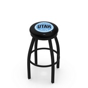 L8B2B - Black Wrinkle Utah Hockey Club Swivel Bar Stool with Accent Ring by Holland Bar Stool Company, L8B2BUtahHC
