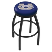 L8B2B - Black Wrinkle Utah State Swivel Bar Stool with Accent Ring by Holland Bar Stool Company