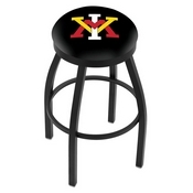 L8B2B - Black Wrinkle Virginia Military Institute Swivel Bar Stool with Accent Ring by Holland Bar Stool Company