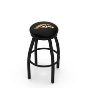 L8B2B - Black Wrinkle Western Michigan Swivel Bar Stool with Accent Ring by Holland Bar Stool Company
