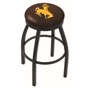 L8B2B - Black Wrinkle Wyoming Swivel Bar Stool with Accent Ring by Holland Bar Stool Company