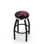 L8B2C - Black Wrinkle Alabama Swivel Bar Stool with Chrome Accent Ring by Holland Bar Stool Company (