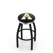 L8B2C - Black Wrinkle Appalachian State Swivel Bar Stool with Chrome Accent Ring by Holland Bar Stool Company, L8B2CAppStU
