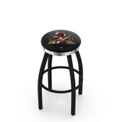 L8B2C - Black Wrinkle Arizona Coyotes Swivel Bar Stool with Chrome Accent Ring by Holland Bar Stool Company