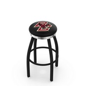 L8B2C - Black Wrinkle Boston College Swivel Bar Stool with Chrome Accent Ring by Holland Bar Stool Company, L8B2CBostnC