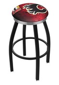 L8B2C Calgary Flames Swivel Stool with a Black Wrinkle and Chrome Finish