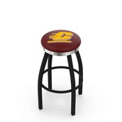 L8B2C - Black Wrinkle Central Michigan Swivel Bar Stool with Chrome Accent Ring by Holland Bar Stool Company, L8B2CCenMic