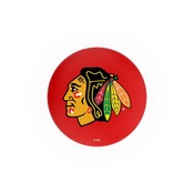 L8B2C - Black Wrinkle Chicago Blackhawks Swivel Bar Stool with Chrome Accent Ring by Holland Bar Stool Company - Red