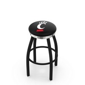 L8B2C - Black Wrinkle Cincinnati Swivel Bar Stool with Chrome Accent Ring by Holland Bar Stool Company, L8B2CCincin