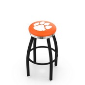L8B2C - Black Wrinkle Clemson Swivel Bar Stool with Chrome Accent Ring by Holland Bar Stool Company, L8B2CClmson